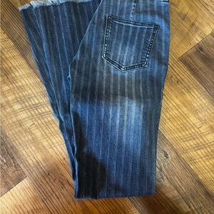 Striped Blue Women's Jeans